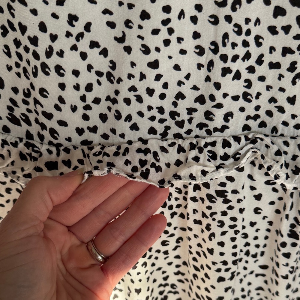 GILLI Women's Black and White cheetah print mini dress size Large - Picture 3 of 10